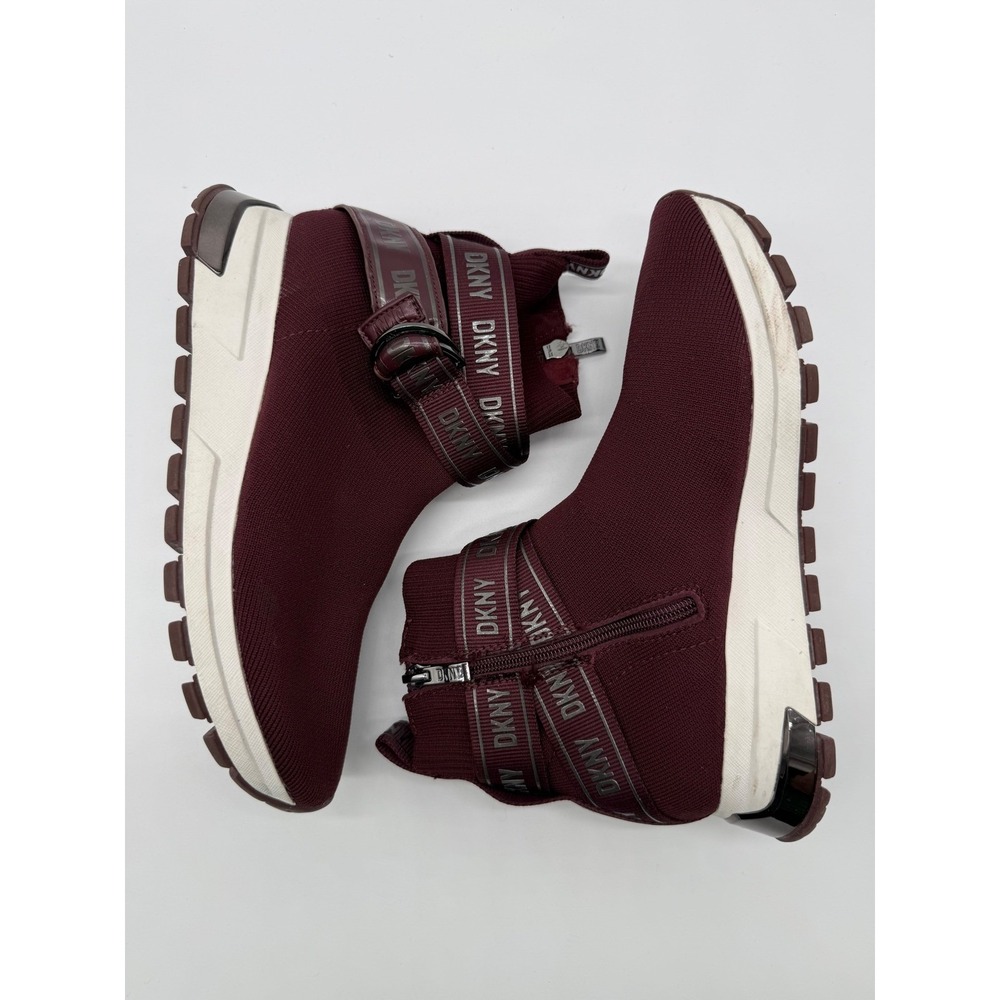 DKNY Women's Burgundy Slip-On Platform Sneaker Boot - Picture 2 of 10